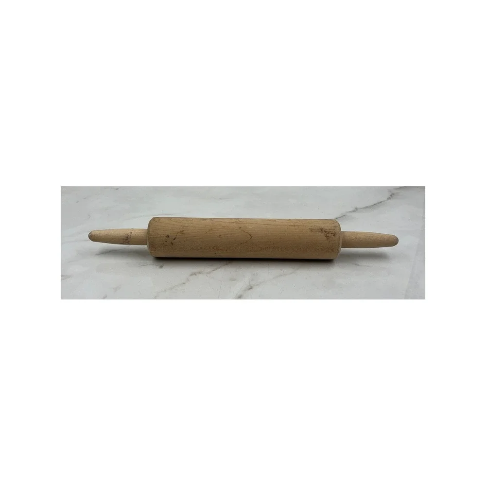 Vintage Solid Wood Rolling Pin 16.5 Inch Classic Kitchen Baking Tool Farmhouse